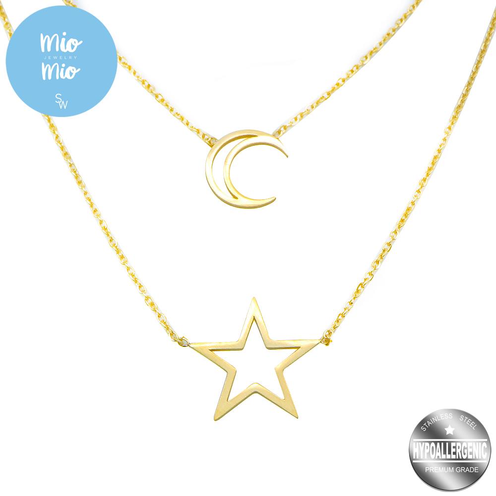 Layered Moon and Star SEAN Necklace