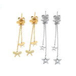 Ribbon and Star Drop Earrings