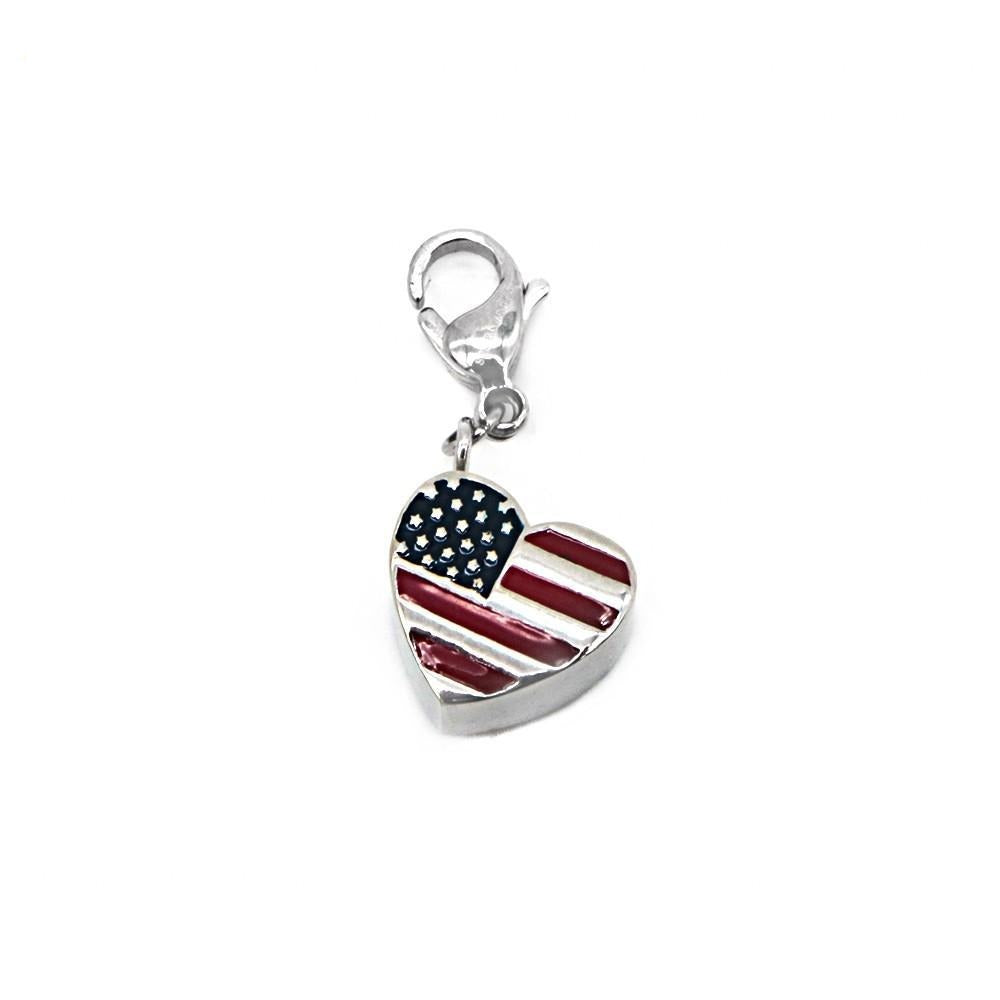 Morin Puff Heart USA Stainless Steel Charm | Silverworks