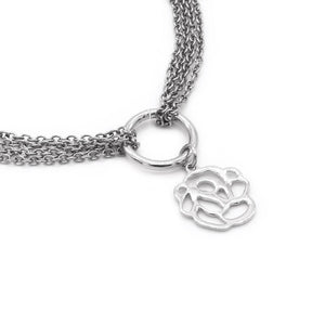 3 Layered Chain with Flat Rose Charm Stainless Steel Bracelet Philippines | Silverworks