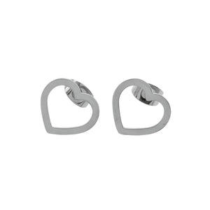 Sab Thin Open Heart Stainless Steel Hypoallergenic Earrings Philippines | Silverworks