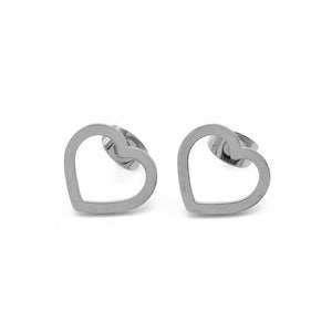 Sab Thin Open Heart Stainless Steel Hypoallergenic Earrings Philippines | Silverworks