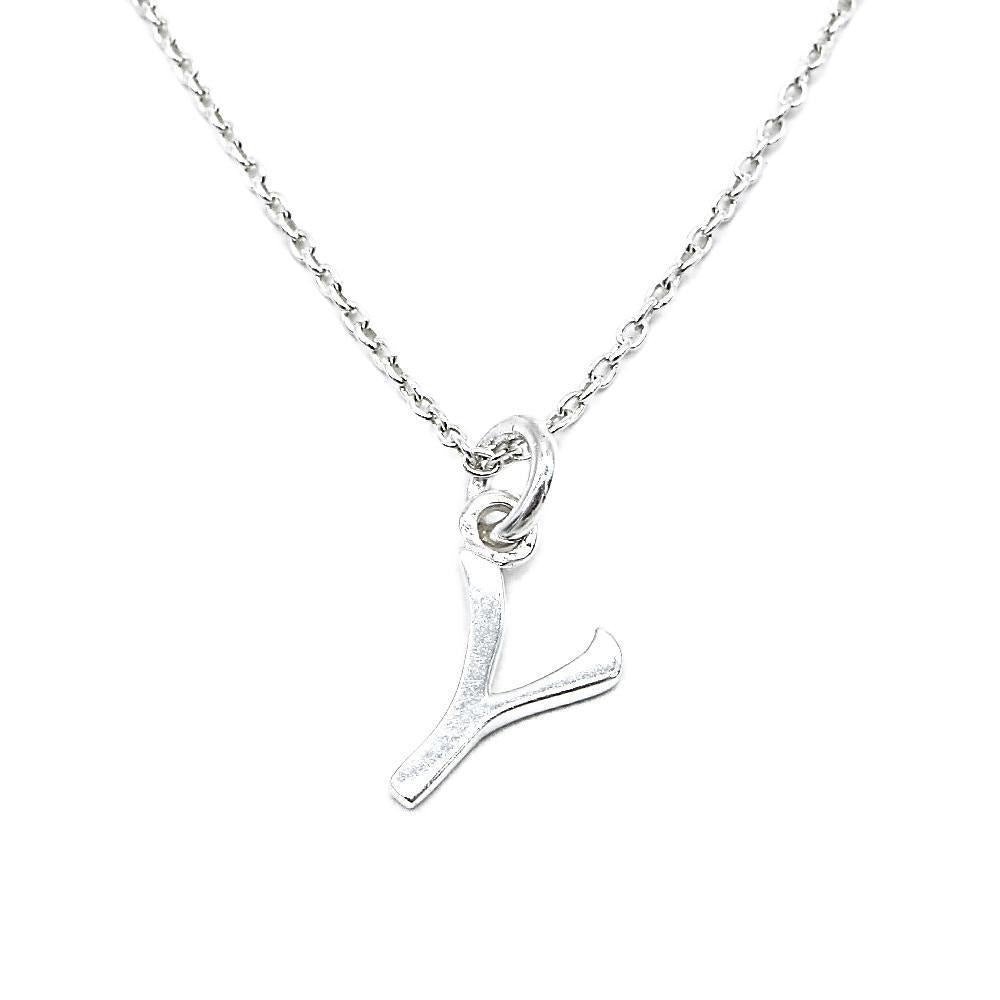Monotype Letter Y Pendant with 16 Cable Chain 925 Sterling Silver Necklace Philippines | Silverworks