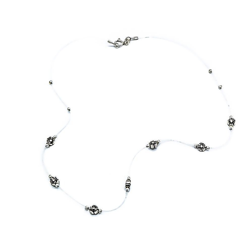 Bowie Flower and Beads 925 Sterling Silver Necklace | SilverWorks