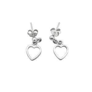 
                
                    Load image into Gallery viewer, Dangling Open Heart 925 Sterling Silver Stud Earrings Philippines | Silverworks
                
            