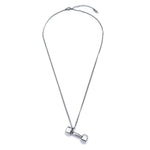 Barbell in Curb Chain 925 Sterling Silver Necklace Philippines | Silverworks