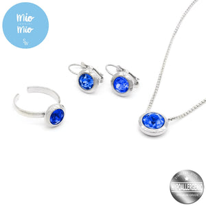 
                
                    Load image into Gallery viewer, Mio Mio by Silverworks September Birthstone Set - Swarovski Collection - Fashion Accessory for Women
                
            