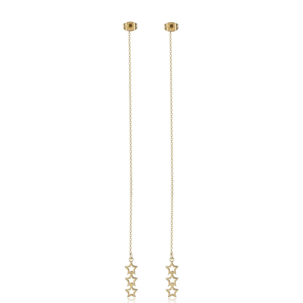 Chelsea 3 Star Stainless Steel Drop Earrings | SilverWorks