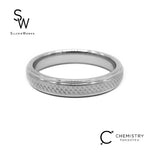 Silverworks Tungsten Ring with Criss Cross Design - Chemistry Tungsten Collection T63