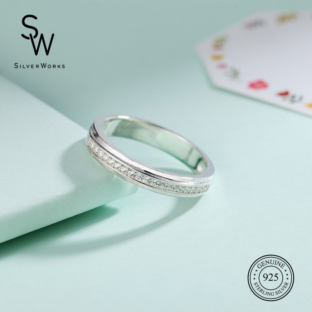 Zoe 925 Sterling Silver Eternity Band Ring | SilverWorks