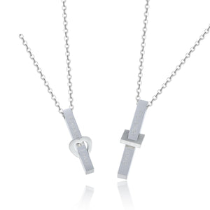 Forever Love in ID Bar Couple Stainless Steel Hypoallergenic Necklace Philippines | Silverworks