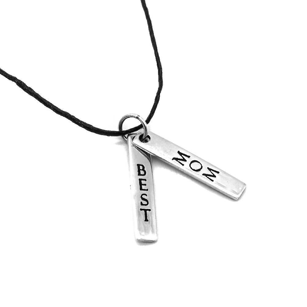 Ellary "Best Mom" Engraved 925 Sterling Silver Pendant Necklace | SilverWorks