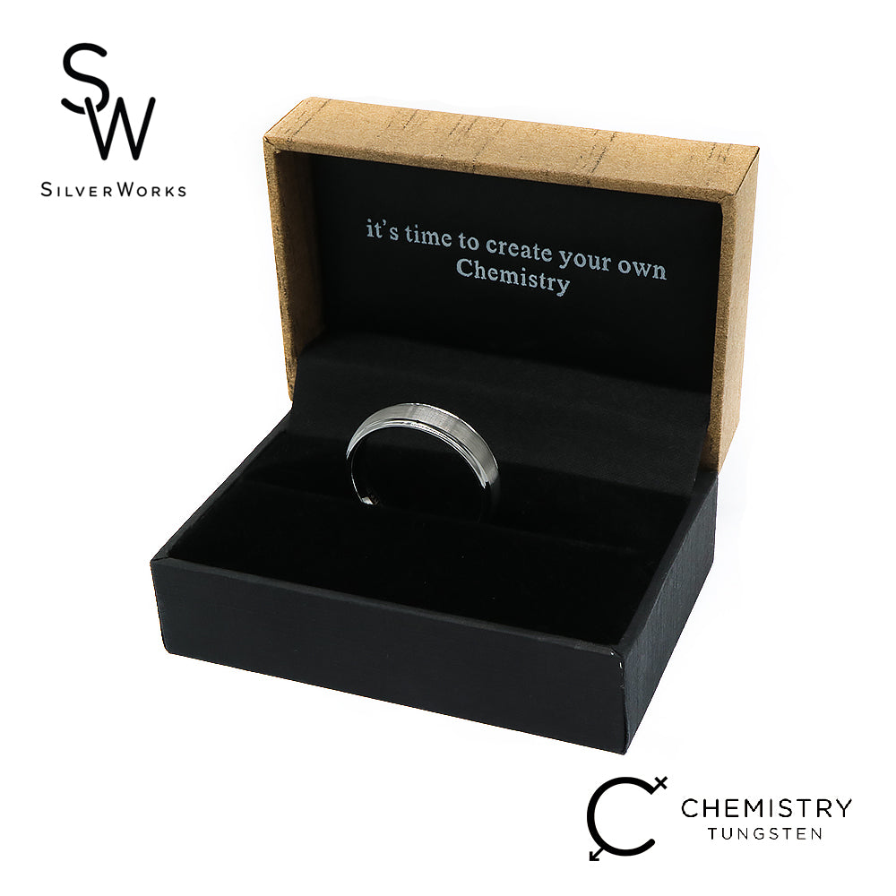 Silverworks Matte Wide Tungsten Ring - Chemistry Tungsten Collectionn T45