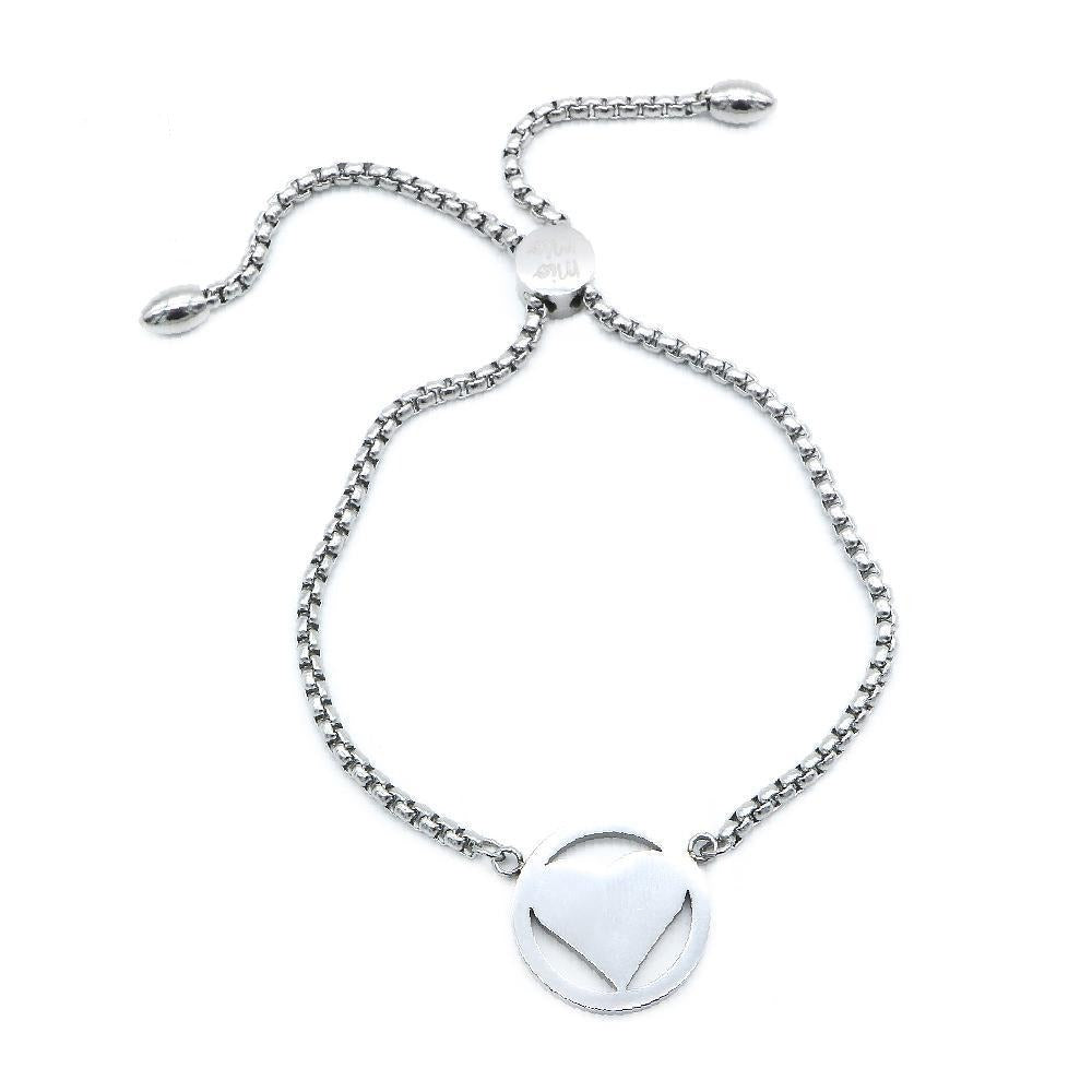Halen Heart Halo Stainless Steel Adjustable Bracelet | SilverWorks