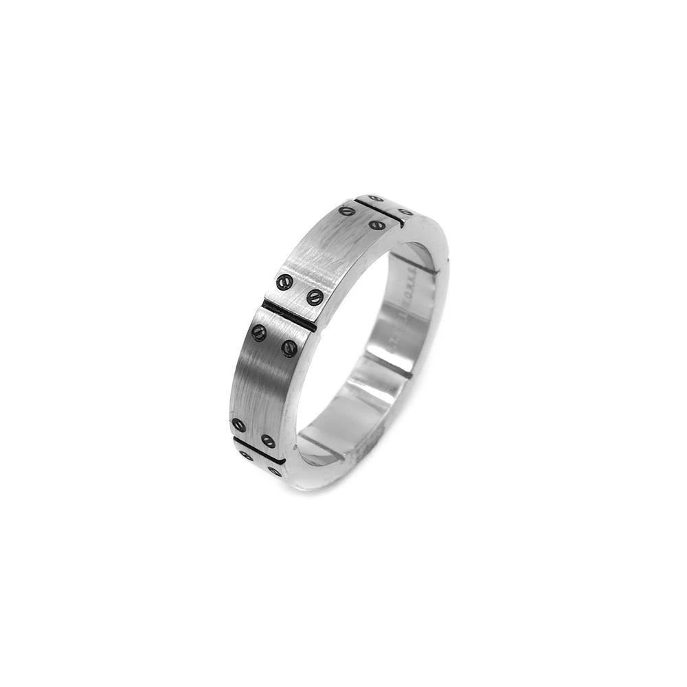 Ring with Oxidized Screw Design Stainless Steel Hypoallergenic Ring Philippines | Silverworks