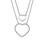 Sab Layered Thin Open Heart Necklace