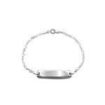 Cyrillia ID Bar Silver Bracelet with Figarro Chain