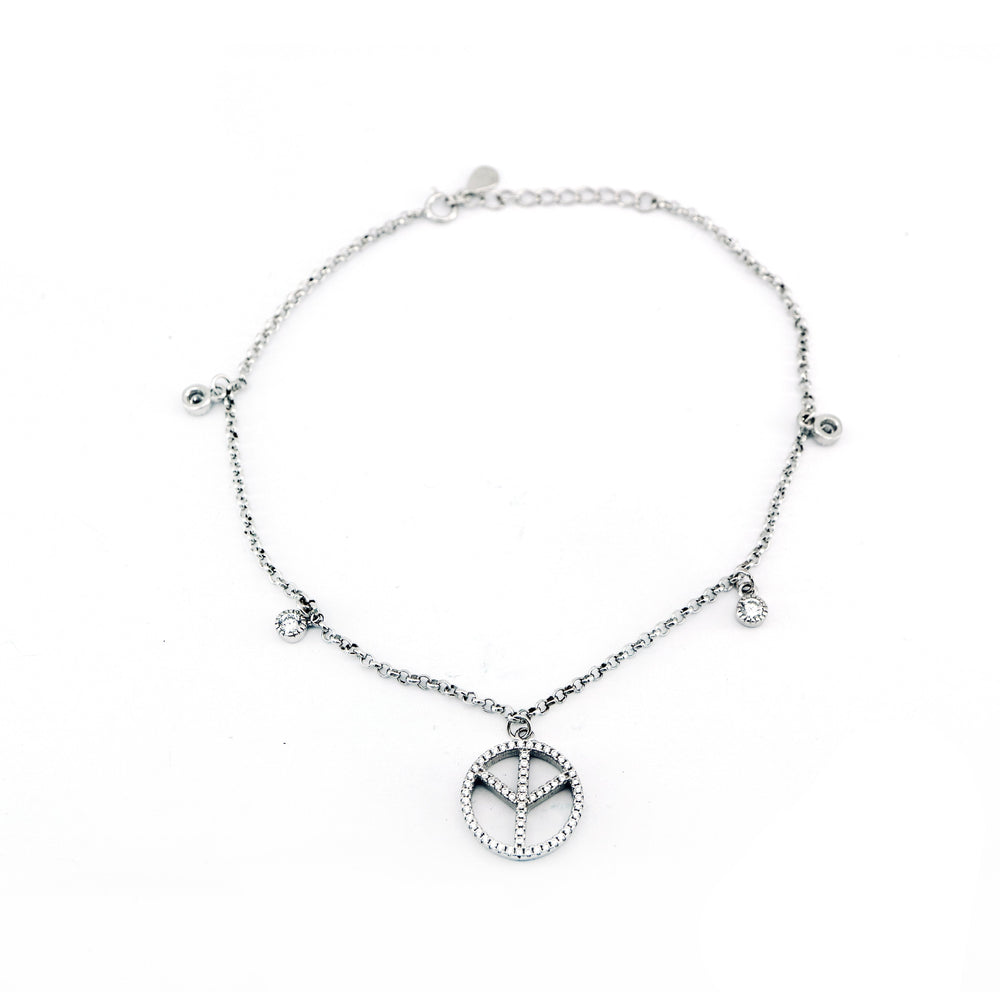 
                
                    Load image into Gallery viewer, Peace Charm 925 Sterling Silver Bracelet Philippines | Silverworks
                
            