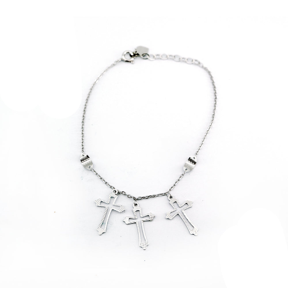 Juss Cross 925 Sterling Silver Charm Bracelet | SilverWorks
