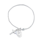 Charleigh Silver Bracelet with Scapular and Cross Pendant
