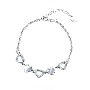 Charlotte with Alternate Cutout Heart Pendant 925 Sterling Silver Bracelet Philippines | Silverworks