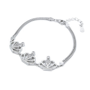 Charlene Crown with Cubic Zirconia 925 Sterling Silver Charm Bracelet Philippines | Silverworks