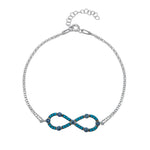 Cruella Turquoise Infinity Charm Silver Bracelet For Women