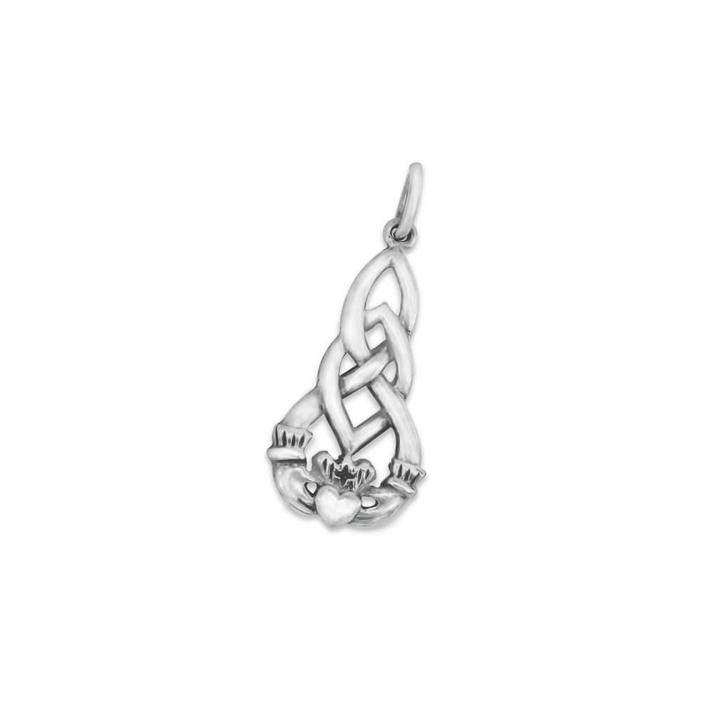 
                
                    Load image into Gallery viewer, Drop Celtic Claddagh 925 Sterling Silver Pendant Philippines | Silverworks
                
            