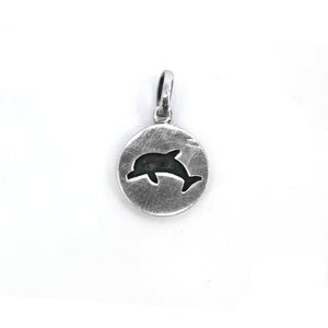 Round Oxidize Cut-out Dolphin Tag 925 Sterling Silver Pendant Philippines | Silverworks