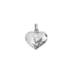 Puff Heart Pendant with Askterisk Engrave