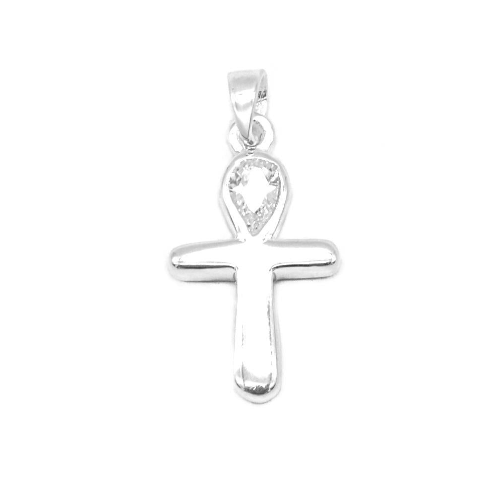 Arianna Silver Cross Charm with Cubic Zirconia