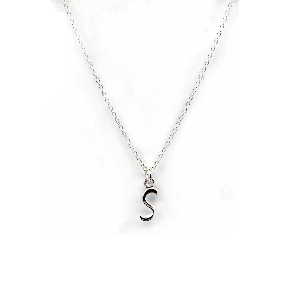 Scripted Letter S with Rolo Chain 925 Sterling Silver Pendant Philippines | Silverworks