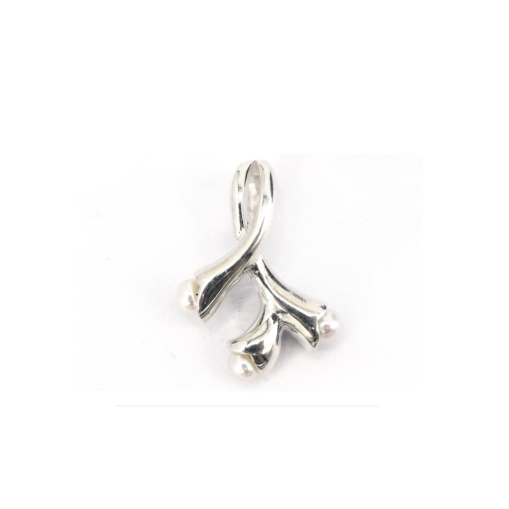 Rhiannon Ribbon & Pearls 925 Sterling Silver Pendant | SilverWorks