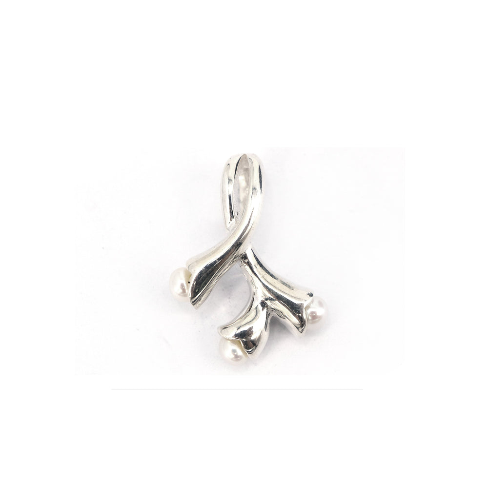 Ribbon Inspired with Three Pearl 925 Sterling Silver Pendant Philippines | Silverworks