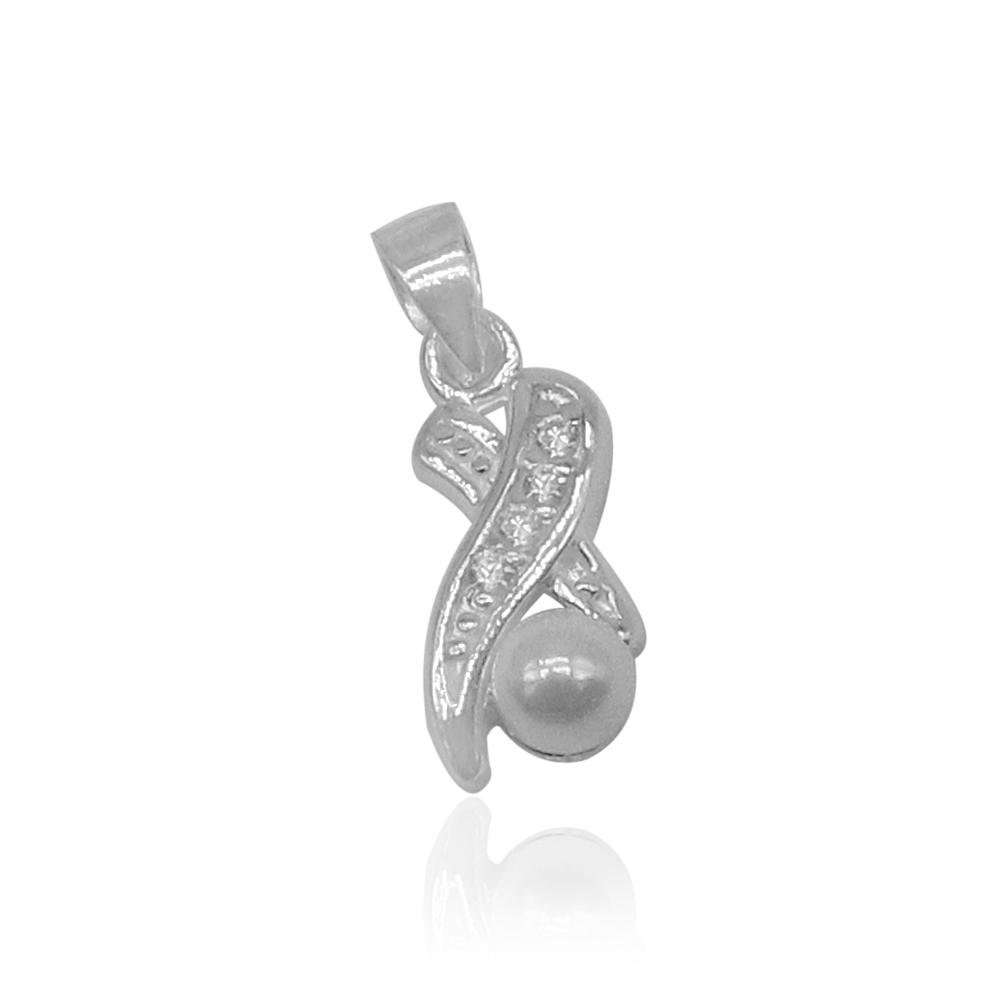 Amirah Motif & Pearl 925 Sterling Silver Pendant | SilverWorks