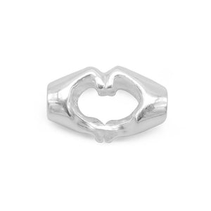 Amelia Silver Heart Pendant Hand Sign 925 Sterling Silver Charms and Pendants Philippines | Silverworks
