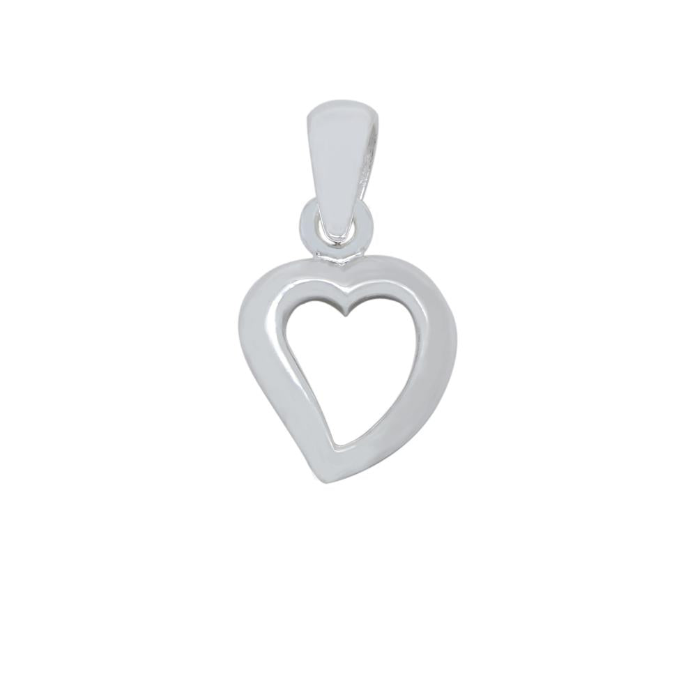 Alannis Open Slanted Heart 925 Sterling Silver Pendant | SilverWorks