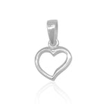 Amora Cutout Slanted Heart Charm Silver Pendant