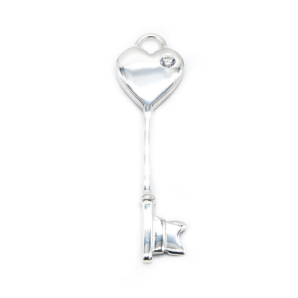 Alessia Heart Key 925 Sterling Silver Pendant | SilverWorks
