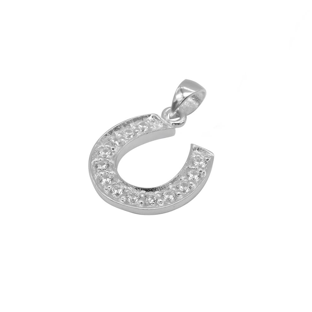 
                
                    Load image into Gallery viewer, Alaina Horseshoe with Cubic Zirconia 925 Sterling Silver Charm and Pendant  Philippines | Silverworks
                
            