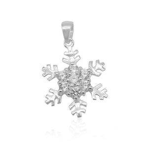 
                
                    Load image into Gallery viewer, Snowflakes with Zirconia Rositas in Middle 925 Sterling Silver Charm Philippines | Silverworks
                
            