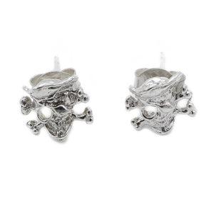 Mirae Pirate Skull Design 925 Sterling Silver Stud Earrings Philippines | Silverworks