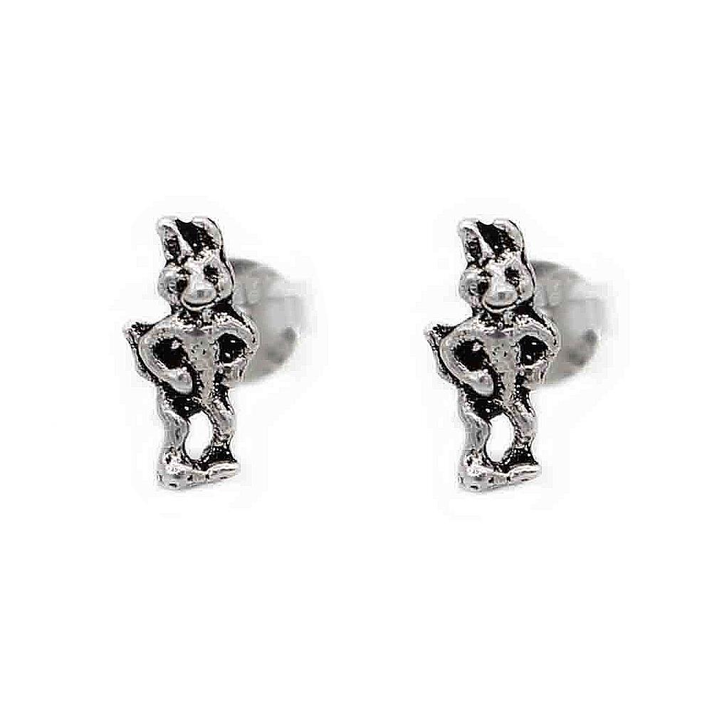 Mylah Standing rabbit Silver Stud Earrings