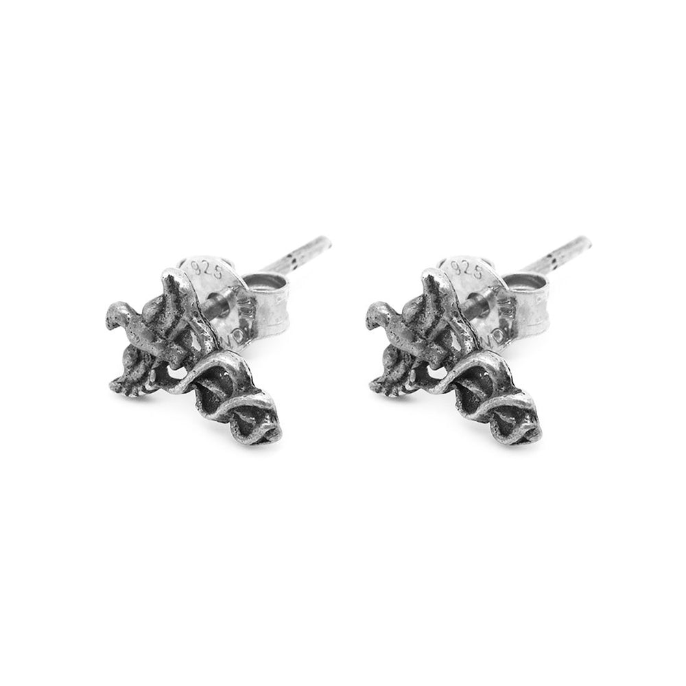 Maxine Medical Symbol 925 Sterling Silver Stud Earrings | SilverWorks
