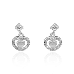 Marisol Silver Stud with Dangling Zirconian Heart 925 Sterling Silver Earrings Philippines | Silverworks