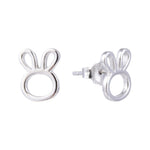 Mirah Cut Out Bunny Silver Stud Earrings