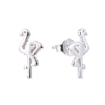 Maggi Pixelated Flamingo Silver Stud Earring