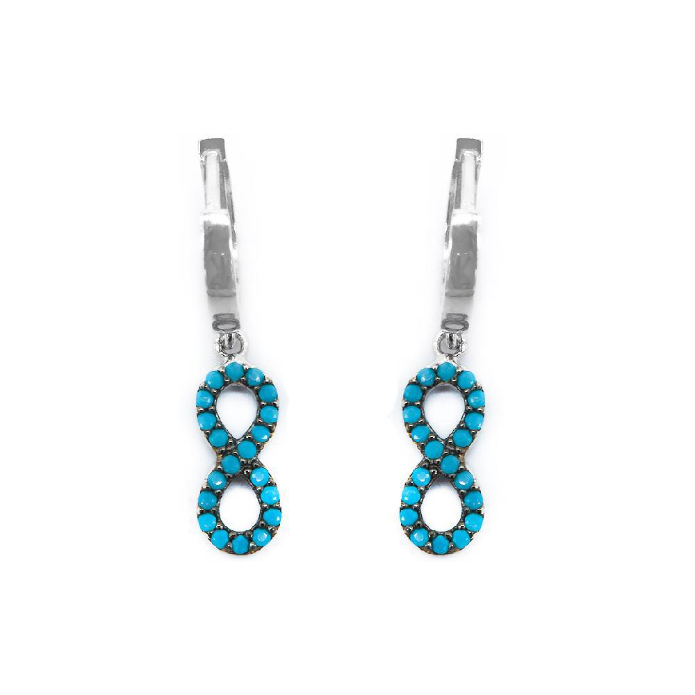 Margaux Infinity Turquoise Dangling 925 Sterling Silver Earrings Philippines | Silverworks 