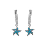 Marigol Star Turquoise Silver Dangling Earrings For Women