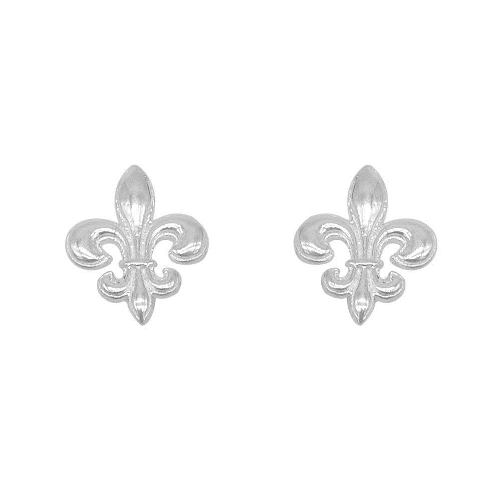 Fleur de Lis Stud 925 Sterling Silver Earrings Philippines | Silverworks